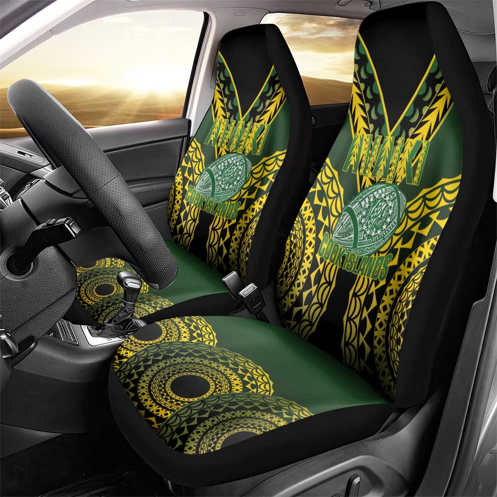 Avaiki Cook Islands Rugby Car Seat Cover Kuki Airani Tatau Black - Aussie Hoodie