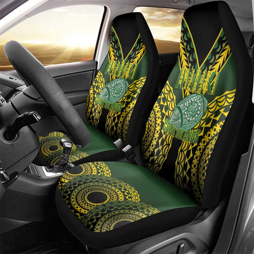 Avaiki Cook Islands Rugby Car Seat Cover Kuki Airani Tatau Black - Aussie Hoodie