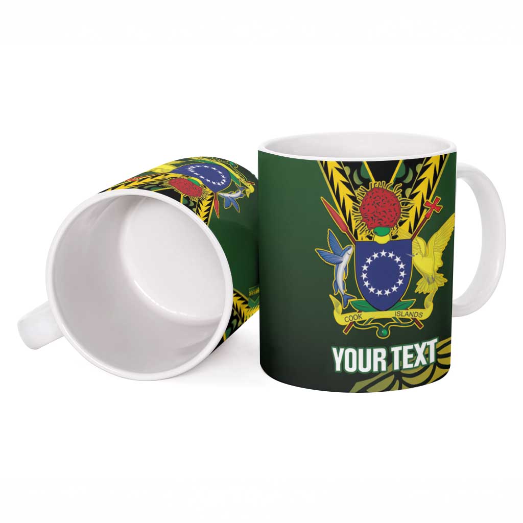Custom Avaiki Cook Islands Rugby Ceramic Mug Kuki Airani Tatau Black - Aussie Hoodie
