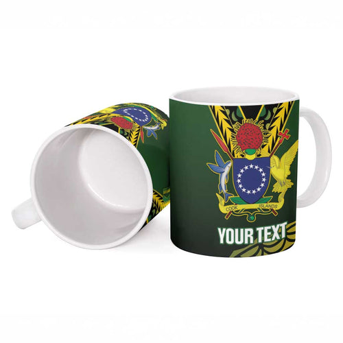 Custom Avaiki Cook Islands Rugby Ceramic Mug Kuki Airani Tatau Black - Aussie Hoodie