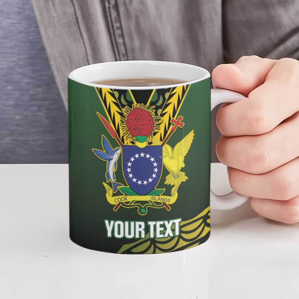 Custom Avaiki Cook Islands Rugby Ceramic Mug Kuki Airani Tatau Black - Aussie Hoodie