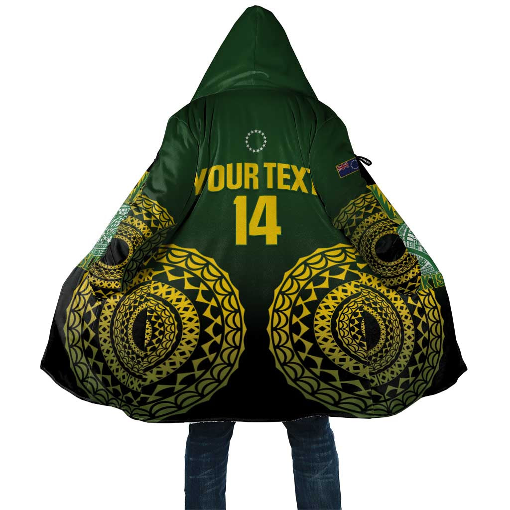 Custom Avaiki Cook Islands Rugby Cloak Kuki Airani Tatau Black - Aussie Hoodie