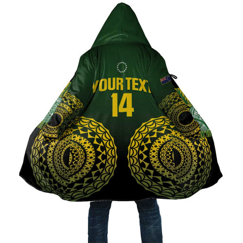 Custom Avaiki Cook Islands Rugby Cloak Kuki Airani Tatau Black - Aussie Hoodie