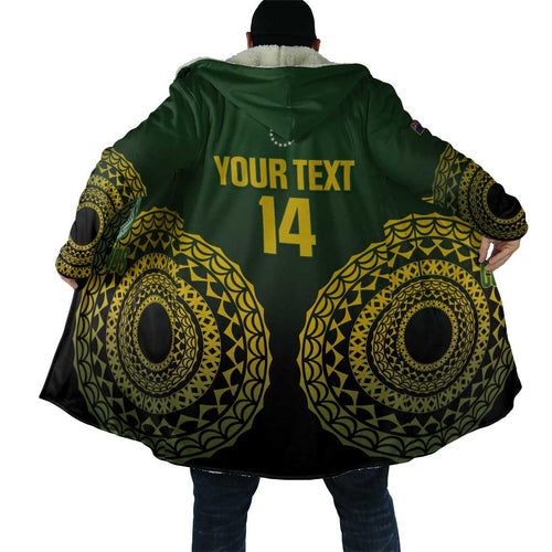 Custom Avaiki Cook Islands Rugby Cloak Kuki Airani Tatau Black - Aussie Hoodie