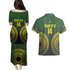 Custom Avaiki Cook Islands Rugby Couples Matching Puletasi and Hawaiian Shirt Kuki Airani Tatau Black - Aussie Hoodie