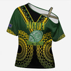 Custom Avaiki Cook Islands Rugby Cross Shoulder Shirt Kuki Airani Tatau Black - Aussie Hoodie