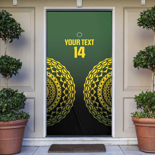 Custom Avaiki Cook Islands Rugby Door Cover Kuki Airani Tatau Black - Aussie Hoodie