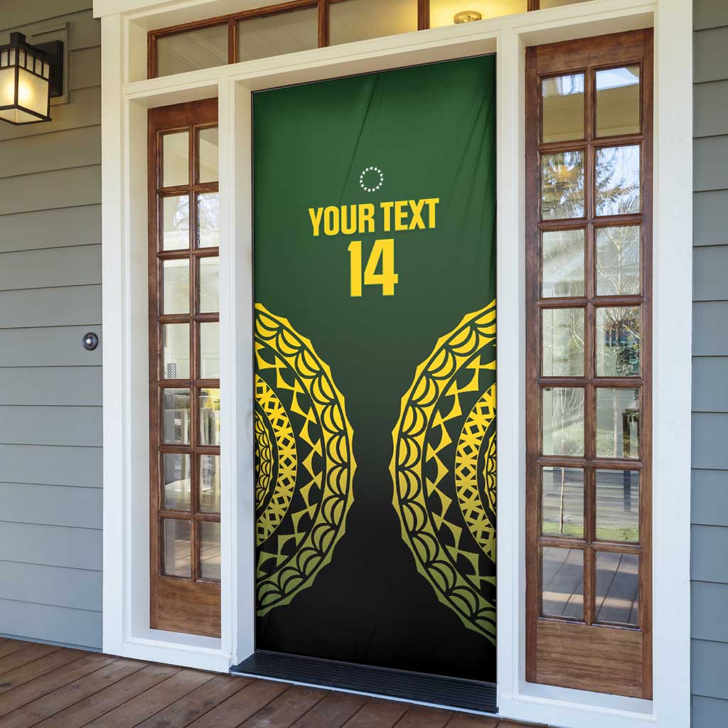 Custom Avaiki Cook Islands Rugby Door Cover Kuki Airani Tatau Black - Aussie Hoodie