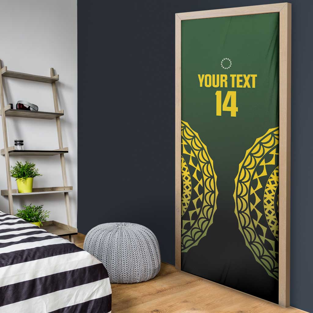 Custom Avaiki Cook Islands Rugby Door Cover Kuki Airani Tatau Black - Aussie Hoodie
