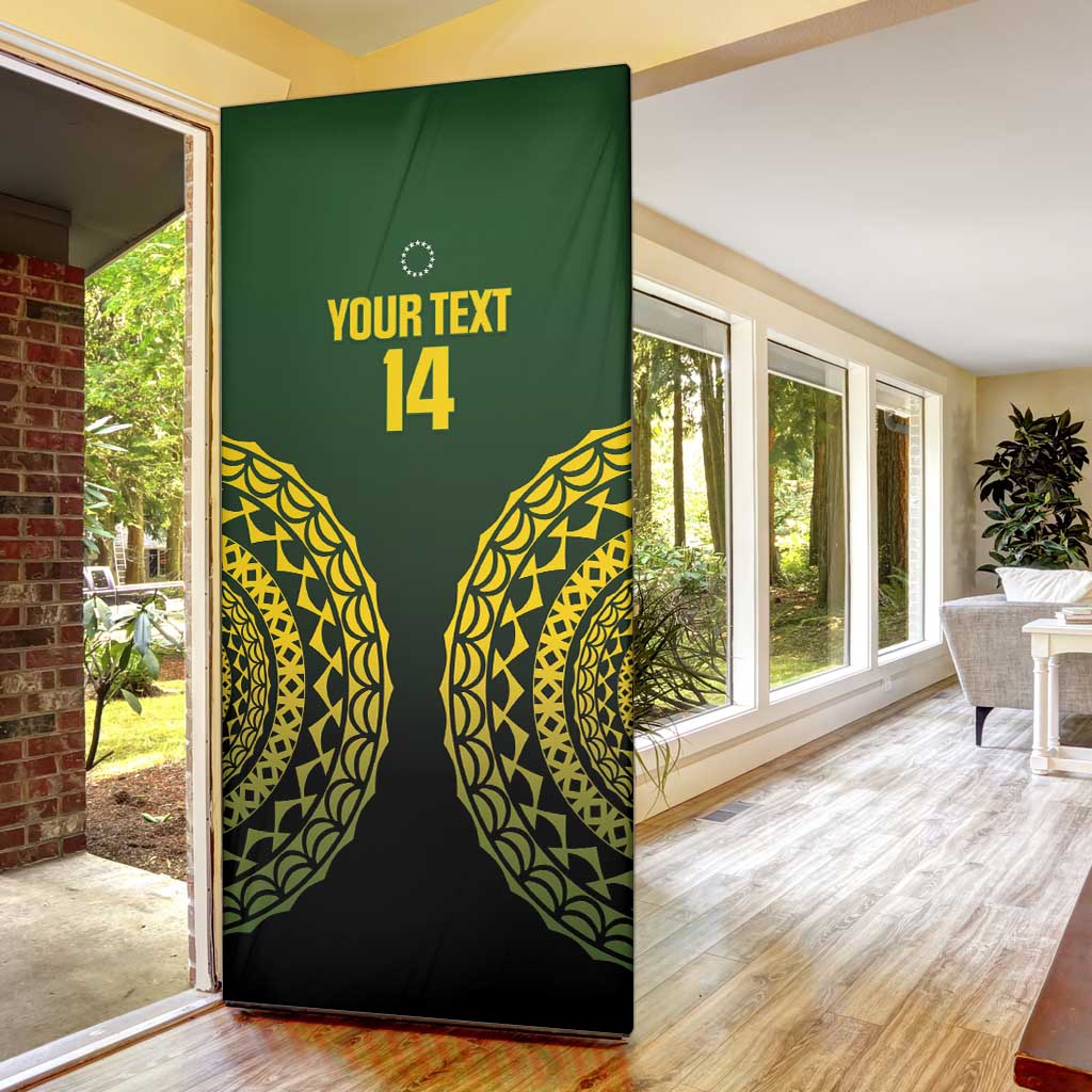 Custom Avaiki Cook Islands Rugby Door Cover Kuki Airani Tatau Black - Aussie Hoodie