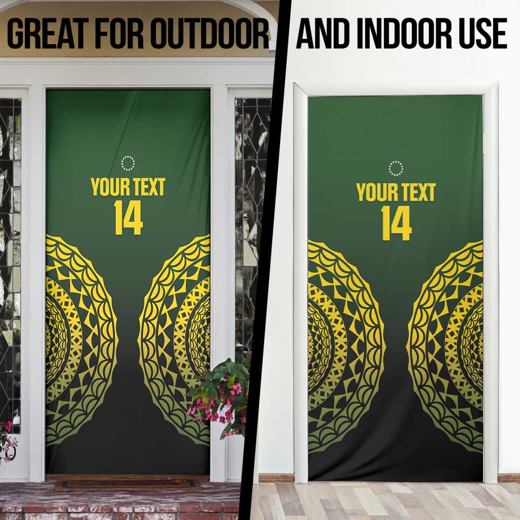 Custom Avaiki Cook Islands Rugby Door Cover Kuki Airani Tatau Black - Aussie Hoodie