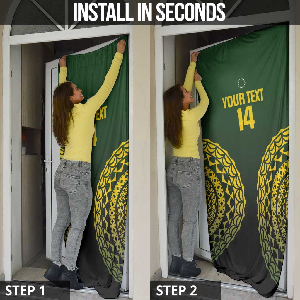 Custom Avaiki Cook Islands Rugby Door Cover Kuki Airani Tatau Black - Aussie Hoodie