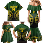 Custom Avaiki Cook Islands Rugby Family Matching Mermaid Dress and Hawaiian Shirt Kuki Airani Tatau Black - Aussie Hoodie