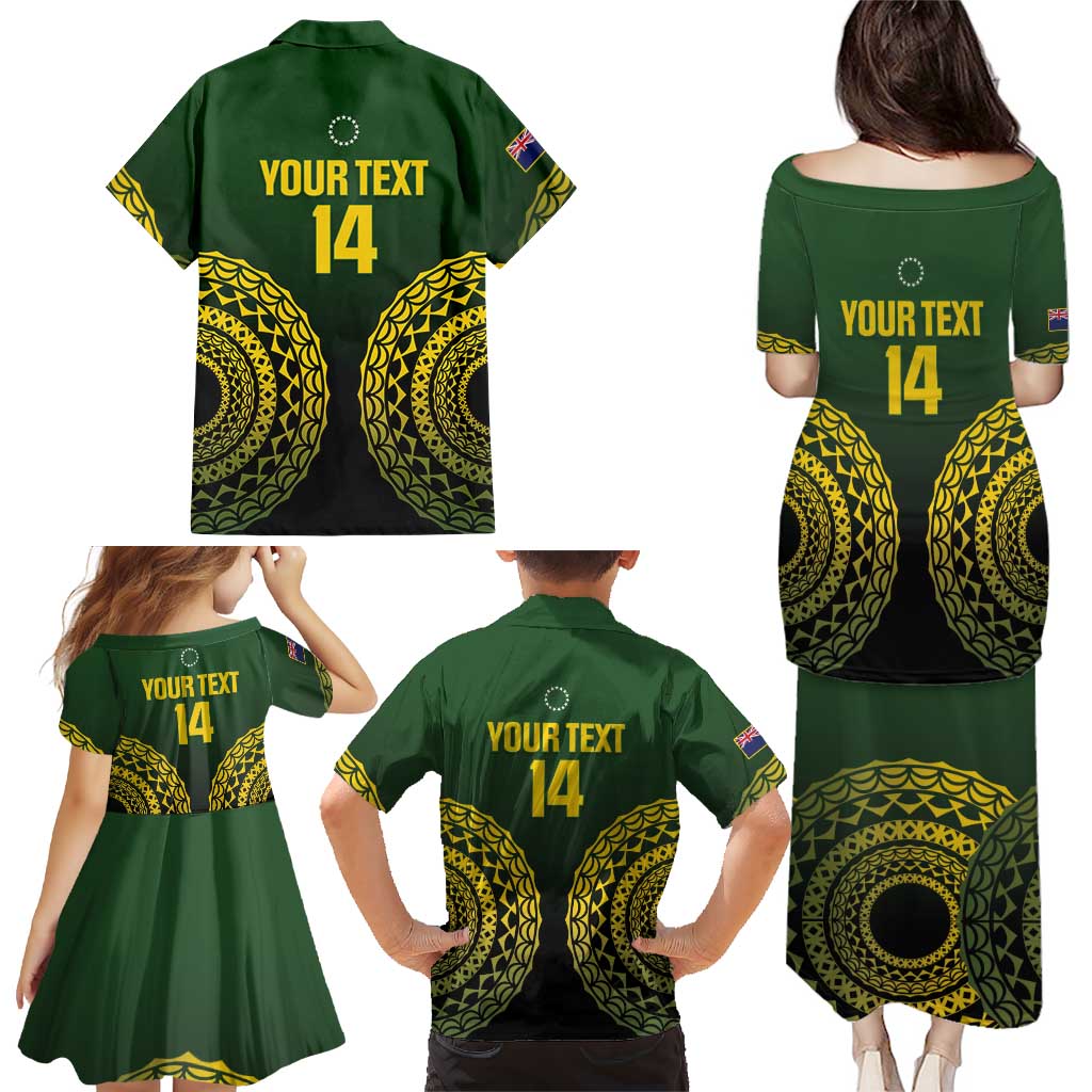 Custom Avaiki Cook Islands Rugby Family Matching Puletasi and Hawaiian Shirt Kuki Airani Tatau Black - Aussie Hoodie