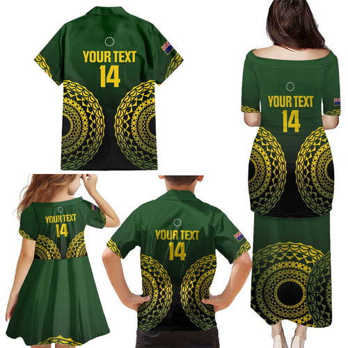 Custom Avaiki Cook Islands Rugby Family Matching Puletasi and Hawaiian Shirt Kuki Airani Tatau Black - Aussie Hoodie