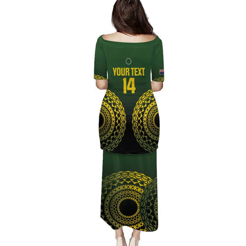Custom Avaiki Cook Islands Rugby Family Matching Puletasi and Hawaiian Shirt Kuki Airani Tatau Black - Aussie Hoodie