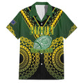 Custom Avaiki Cook Islands Rugby Family Matching Short Sleeve Bodycon Dress and Hawaiian Shirt Kuki Airani Tatau Black - Aussie Hoodie