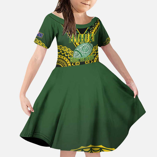 Custom Avaiki Cook Islands Rugby Family Matching Summer Maxi Dress and Hawaiian Shirt Kuki Airani Tatau Black - Aussie Hoodie