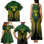 Custom Avaiki Cook Islands Rugby Family Matching Tank Maxi Dress and Hawaiian Shirt Kuki Airani Tatau Black - Aussie Hoodie