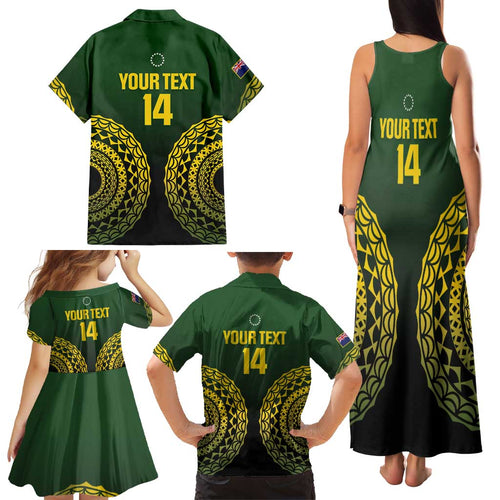 Custom Avaiki Cook Islands Rugby Family Matching Tank Maxi Dress and Hawaiian Shirt Kuki Airani Tatau Black - Aussie Hoodie