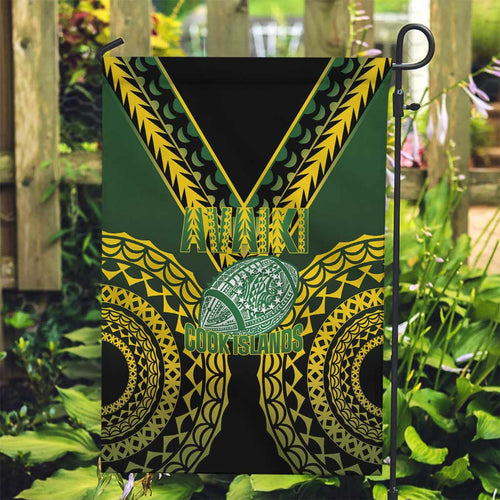 Avaiki Cook Islands Rugby Garden Flag Kuki Airani Tatau Black - Aussie Hoodie