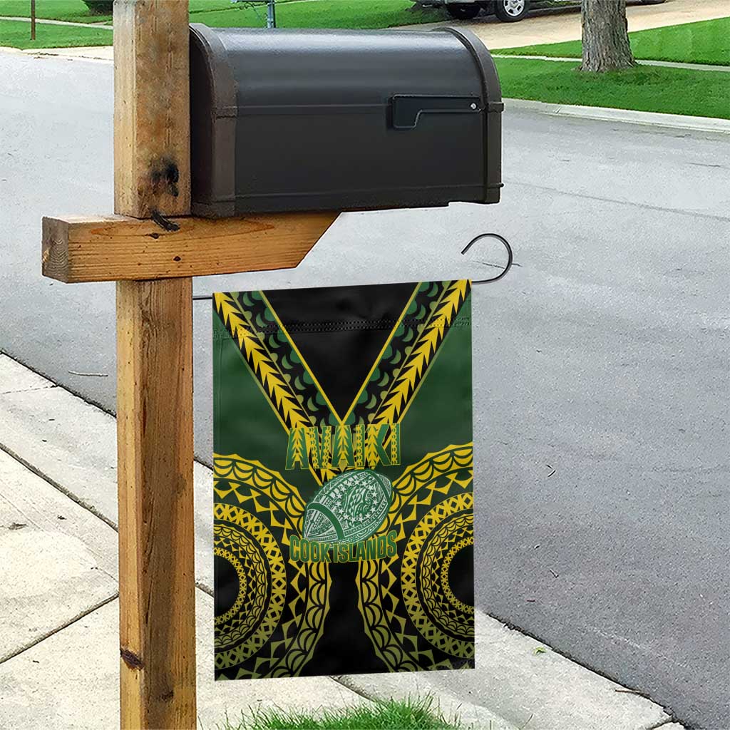 Avaiki Cook Islands Rugby Garden Flag Kuki Airani Tatau Black - Aussie Hoodie