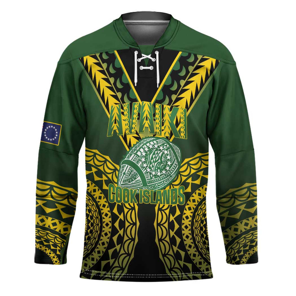 Custom Avaiki Cook Islands Rugby Hockey Jersey Kuki Airani Tatau Black - Aussie Hoodie