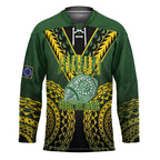 Custom Avaiki Cook Islands Rugby Hockey Jersey Kuki Airani Tatau Black - Aussie Hoodie