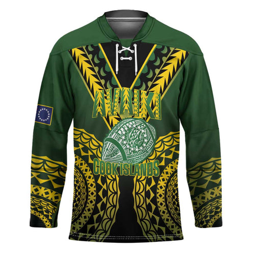 Custom Avaiki Cook Islands Rugby Hockey Jersey Kuki Airani Tatau Black - Aussie Hoodie