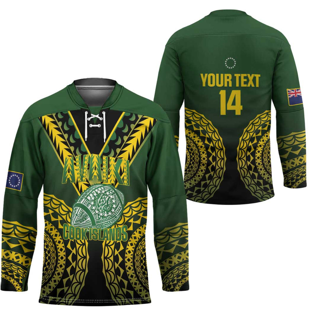 Custom Avaiki Cook Islands Rugby Hockey Jersey Kuki Airani Tatau Black - Aussie Hoodie