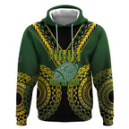 Custom Avaiki Cook Islands Rugby Hoodie Kuki Airani Tatau Black - Aussie Hoodie