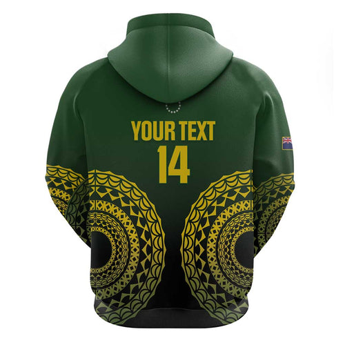 Custom Avaiki Cook Islands Rugby Hoodie Kuki Airani Tatau Black - Aussie Hoodie