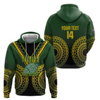 Custom Avaiki Cook Islands Rugby Hoodie Kuki Airani Tatau Black - Aussie Hoodie