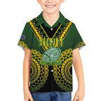 Custom Avaiki Cook Islands Rugby Kid Hawaiian Shirt Kuki Airani Tatau Black - Aussie Hoodie
