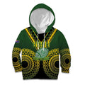 Custom Avaiki Cook Islands Rugby Kid Hoodie Kuki Airani Tatau Black - Aussie Hoodie