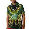 Custom Avaiki Cook Islands Rugby Kid Polo Shirt Kuki Airani Tatau Black - Aussie Hoodie