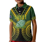 Custom Avaiki Cook Islands Rugby Kid Polo Shirt Kuki Airani Tatau Black - Aussie Hoodie