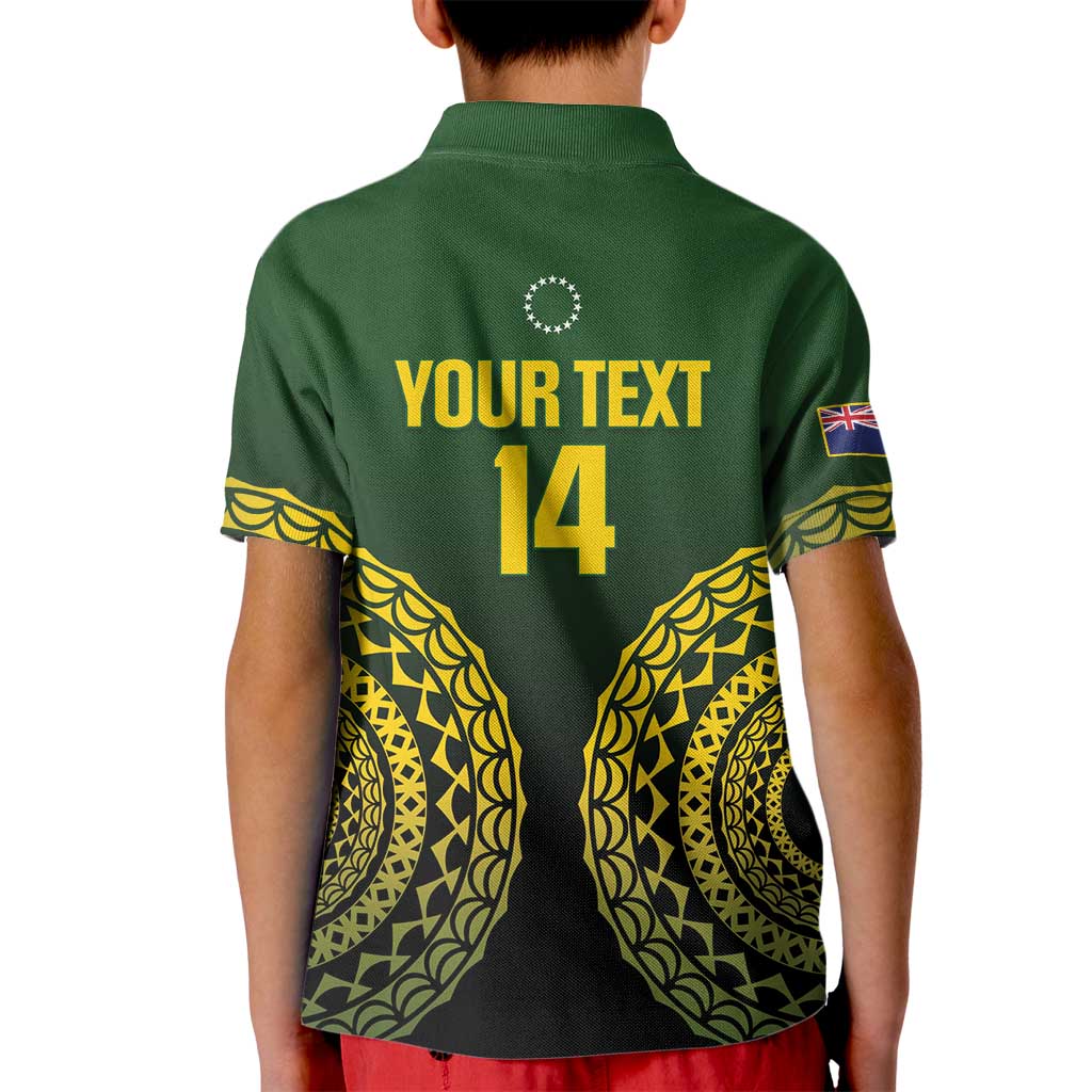 Custom Avaiki Cook Islands Rugby Kid Polo Shirt Kuki Airani Tatau Black - Aussie Hoodie