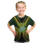 Custom Avaiki Cook Islands Rugby Kid T Shirt Kuki Airani Tatau Black - Aussie Hoodie