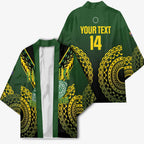 Custom Avaiki Cook Islands Rugby Kimono Kuki Airani Tatau Black - Aussie Hoodie