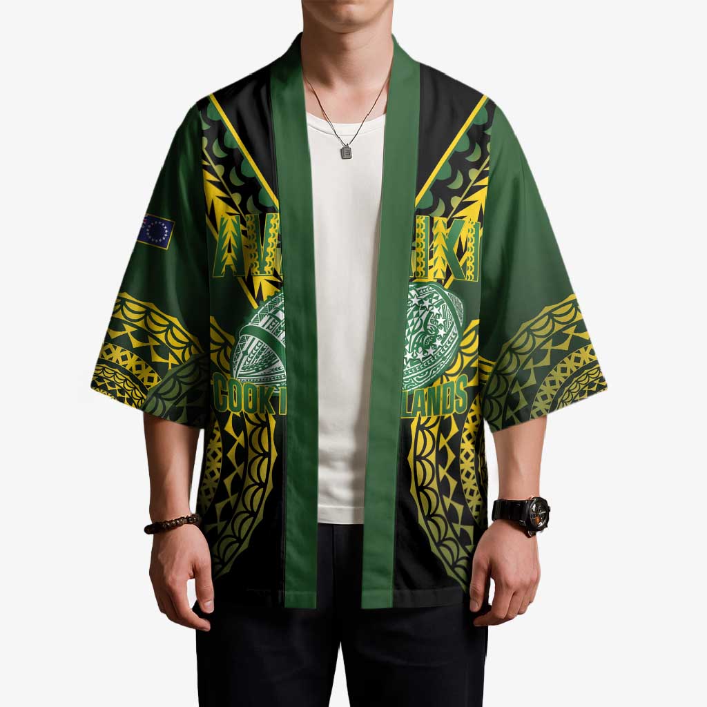 Custom Avaiki Cook Islands Rugby Kimono Kuki Airani Tatau Black - Aussie Hoodie