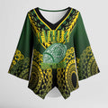 Custom Avaiki Cook Islands Rugby Kimono Sleeve Blouse Kuki Airani Tatau Black - Aussie Hoodie