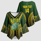 Custom Avaiki Cook Islands Rugby Kimono Sleeve Blouse Kuki Airani Tatau Black - Aussie Hoodie