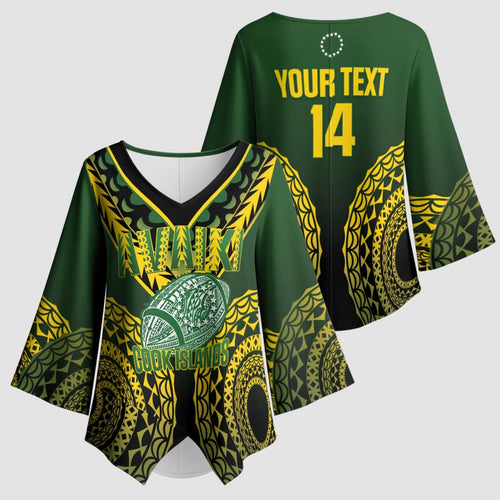 Custom Avaiki Cook Islands Rugby Kimono Sleeve Blouse Kuki Airani Tatau Black - Aussie Hoodie