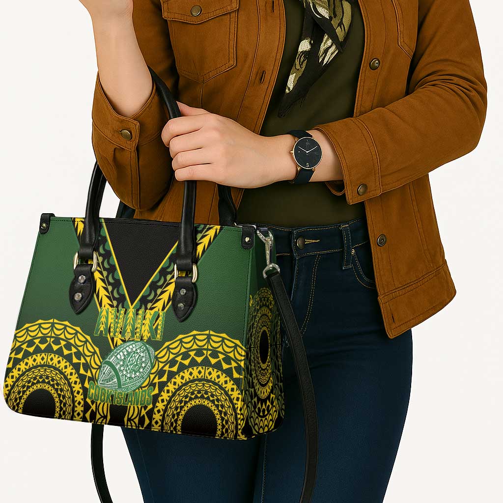 Avaiki Cook Islands Rugby Leather Bag Kuki Airani Tatau Black - Aussie Hoodie