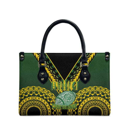 Avaiki Cook Islands Rugby Leather Bag Kuki Airani Tatau Black - Aussie Hoodie