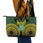 Avaiki Cook Islands Rugby Leather Tote Bag Kuki Airani Tatau Black - Aussie Hoodie