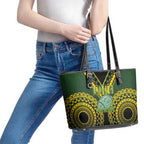Avaiki Cook Islands Rugby Leather Tote Bag Kuki Airani Tatau Black - Aussie Hoodie