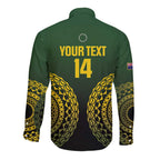 Custom Avaiki Cook Islands Rugby Long Sleeve Button Shirt Kuki Airani Tatau Black - Aussie Hoodie