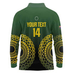 Custom Avaiki Cook Islands Rugby Long Sleeve Polo Shirt Kuki Airani Tatau Black - Aussie Hoodie